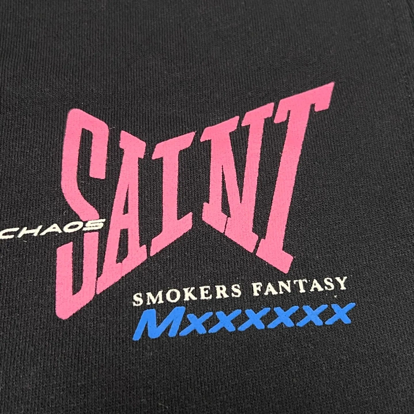SAINT Mxxxxxx SWEAT SHORTS/RIBON SAINT/BLK pink SAINT LOGO shorts, black S-XL cotton and linen OE yarn fabric, stiff, light, comfortable and breathable, non-locking design, naturally rolled back after water, super handsome version, easy to match, original consistent main mark, wash water mark, little angel anti-counterfeiting mark